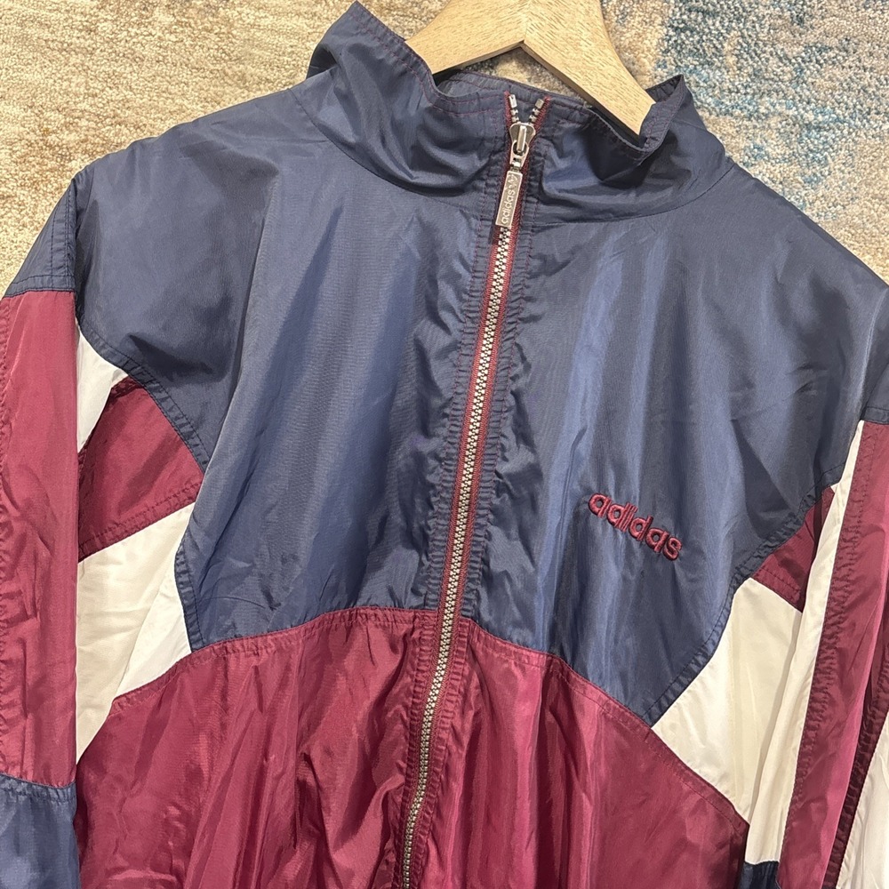 Vintage 90s Adidas Windbreaker XL Color Block Streetwear Jacket